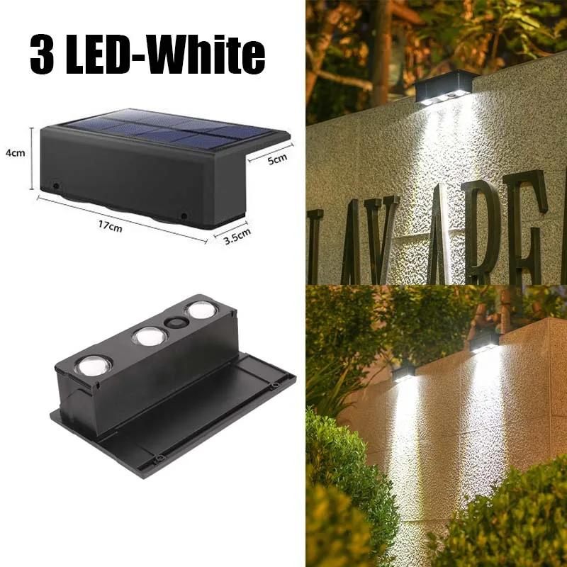 LED Solar Garden Lights Outdoor Garden Square Wall Lamp IP65 Waterproof Solar Powered Light Yard Balcony Fence Decoration Lamps