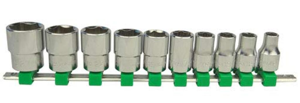 Flash Tool Parabolic Short Socket 10 1 Set Set, Hexagonal, 4SP-S10H, Pieces,