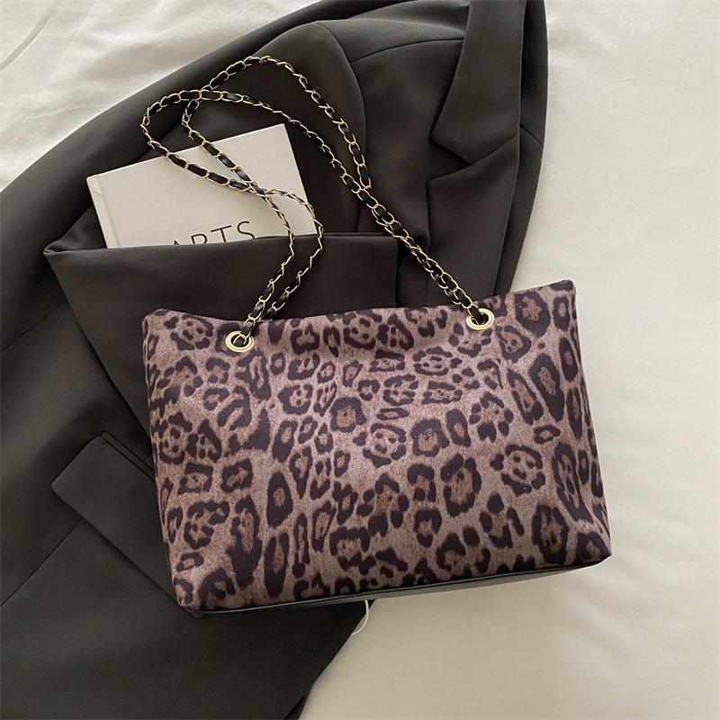 Popular Leopard Print Tote Messenger Bag Women's 2025 Fashion New Large-capacity Versatile Shoulder Underarm Commuter Bag