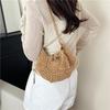 Hand Knitted Bag Women's Lightweight French Artistic Handbag Bucket Woven Shoulder Bag Semicircle Handheld Bag KTB