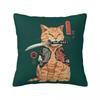 Catana Cats Retro Samurai Yakuza Holder Square Pillowcase Cushion Cover Pillow Case Throw Pillow Cover for Home Sofa Living Room