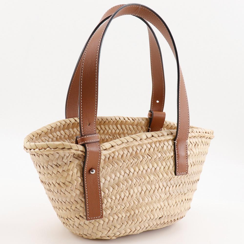 LOEWE Basket bag small Tote Bag Basket bag Brown Raffia/leather Women Used