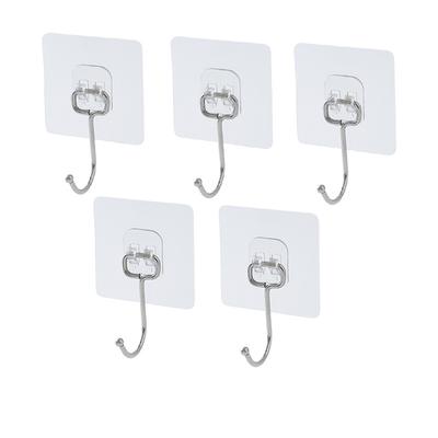 2729 Transparent Hook Nail-Free Magic Sticky Hooks For Kitchen Bathroom Self Adhesive Door Wall Hanging Hooks 5PCS/10PCS/50PCS