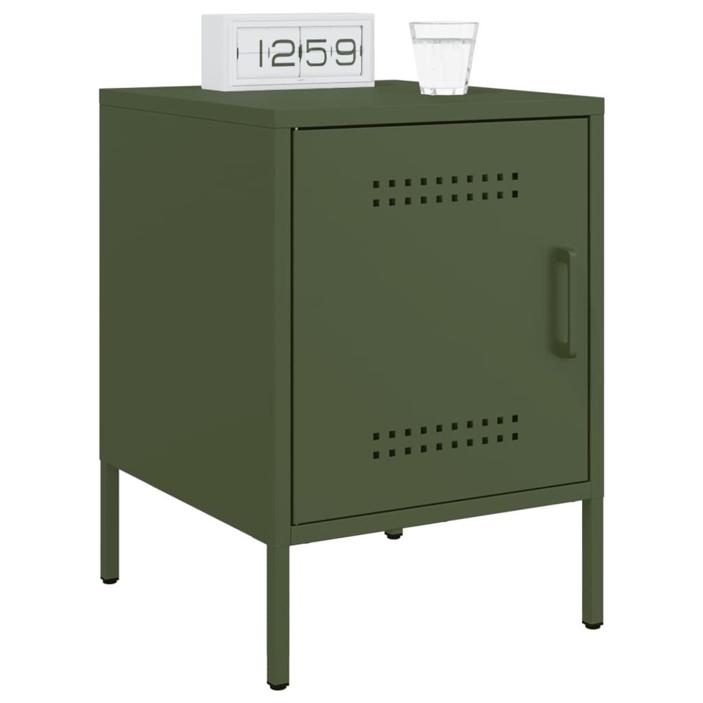 Nightstand Olive Green 36 X 39 X 50.5 Cm Steel