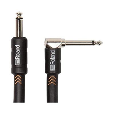 Roland RIC-B10A Geschirmtes 3m Instrumentenkabel, TS Klinke (Gerade) zu TS Telefon (L-förmig)