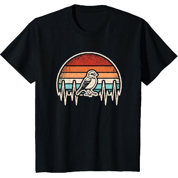 Bird Heartbeat Retro Bird Lover Birdwatching Birding Men T-Shirt