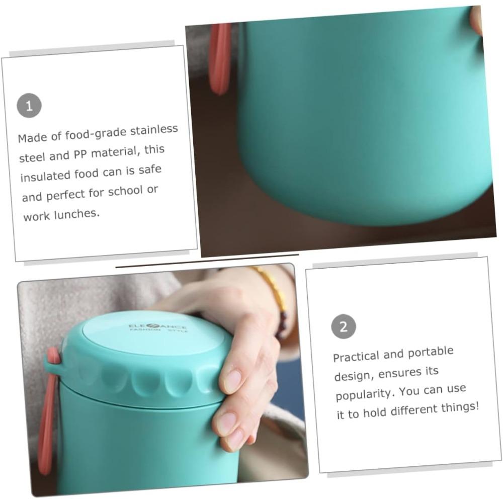 1pc Thermal Insulation Soup Porridge Jar Breakfast Cup with Spoon Parfait Cups Vacuum Insulated Water Bottle Soup Cup