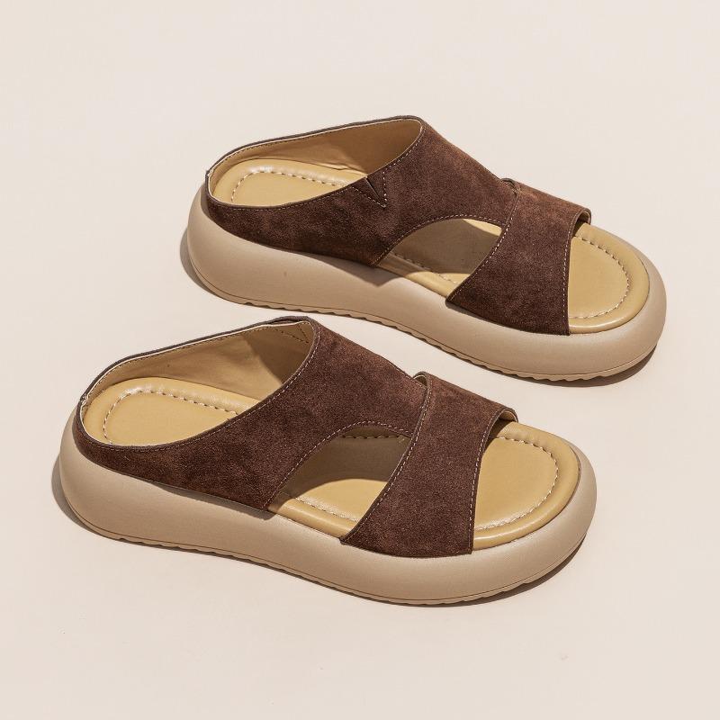 Sandals women's summer new thick-soled heightening half slippers comfortable and versatile leisure sports