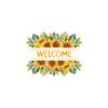 Sunflower Welcome Door Sticker, Self-Adhesive Floral Decal for Bedroom Bathroom Door Frame Decor