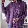 Women S Oversized Batwing Sleeve Half Turtleneck Twist Knit Sweater