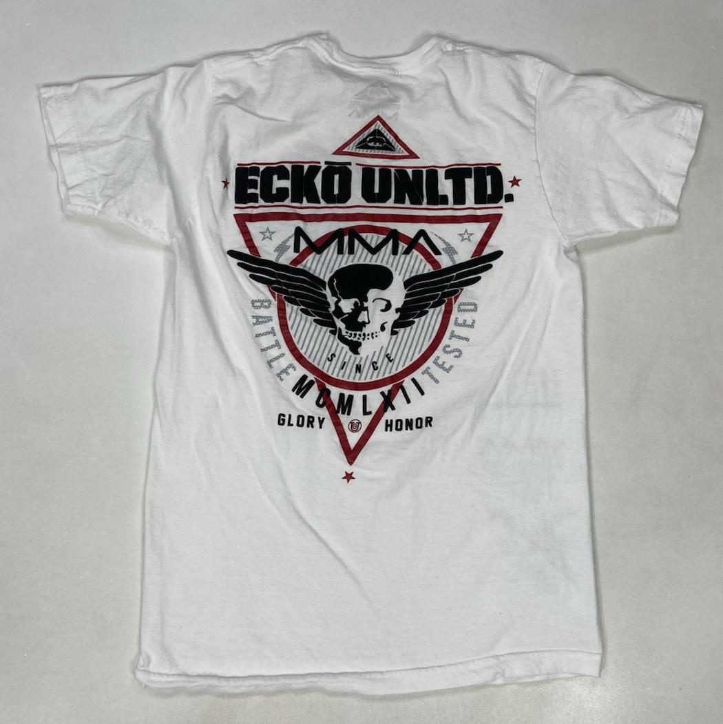 Ecko Unltd MMA Skull Graphic T-shirt Men Small White Short Sleeve Y2K XXL