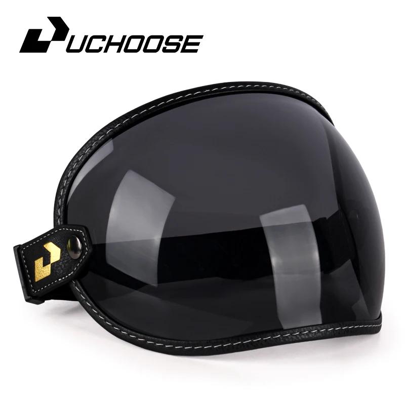 Uchoose Adatta a Tutti Casco Integrale Mezzo Casco Moto Vintage Retro Scudo Bolla Visiera Lente Occhiali da Sole Occhiali Accessori