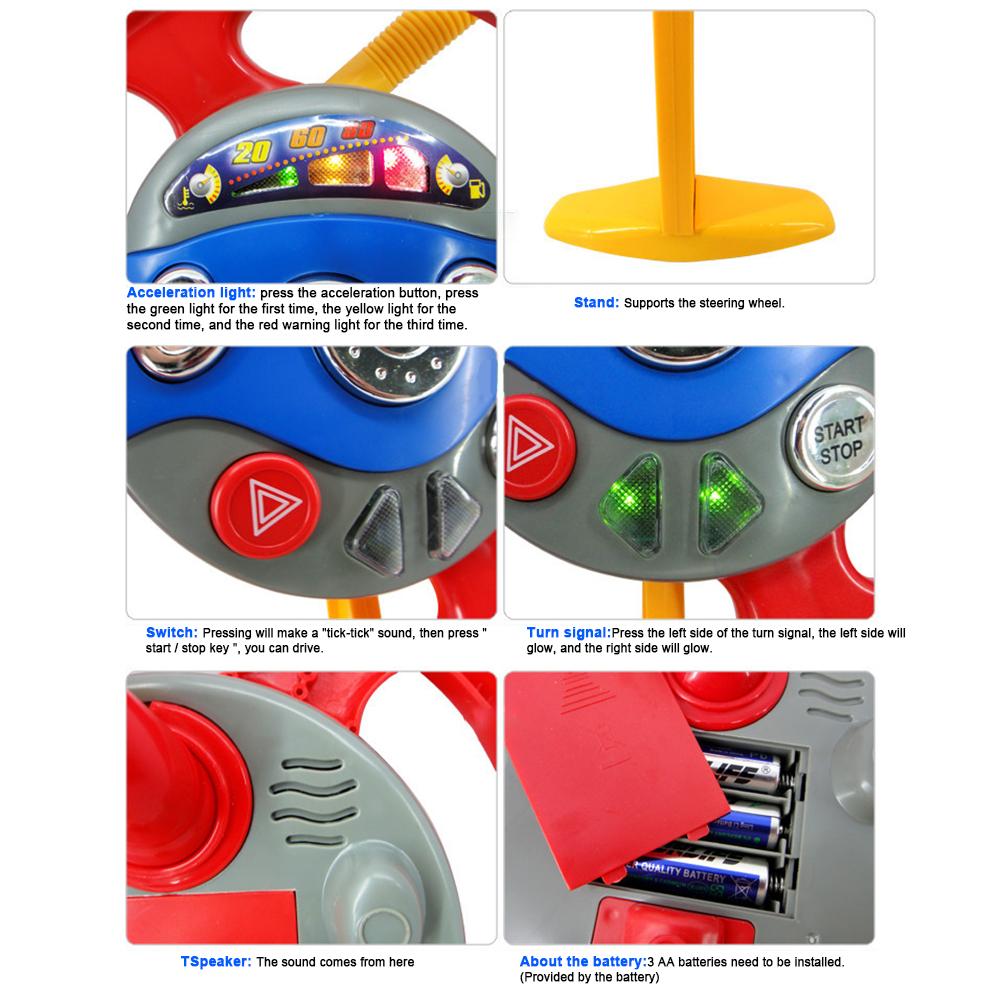 Children S Electronic Back Seat Driver Car Seat Steering Wheel Kids Funny Driving Toy Children S