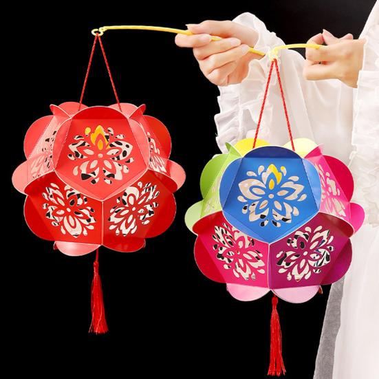 Chinesische Neujahrs-Drachenlaterne, DIY-Set, Hortensien-Design mit leicht leuchtenden dekorativen Handlaternen