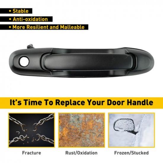 Door Handle Exterior Front Left Driver For Side 98-03 Toyota Sienna Outer Black
