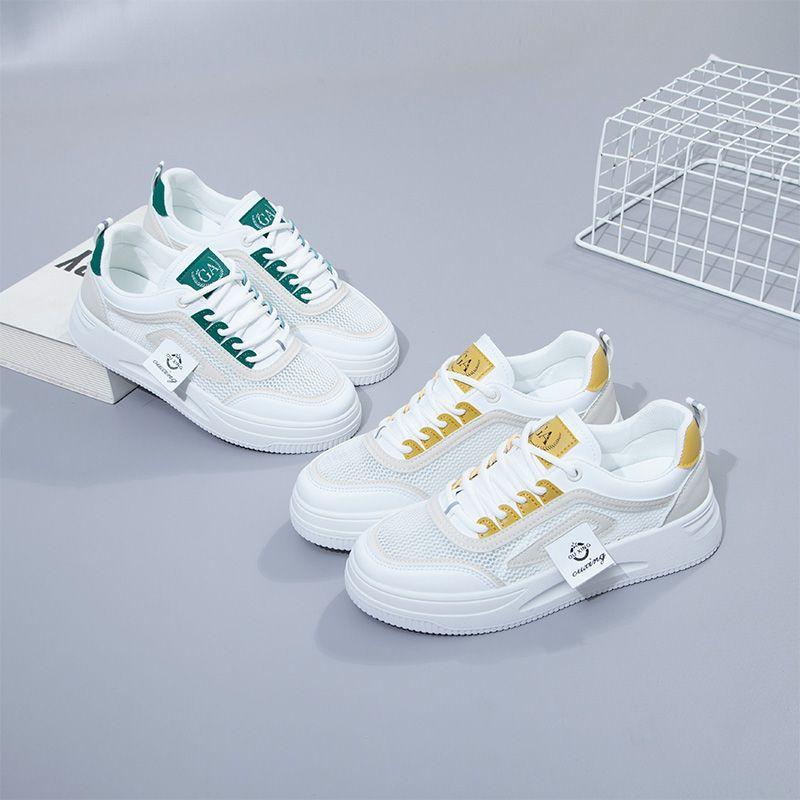 Little White Women's Shoes Summer Mesh Breathable Mesh Shoes Student Versatile Leisure Niche Sports Thick Baseplate Shoes