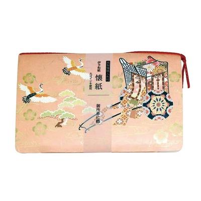 Kamiiso Kimono Beauty Kaishi Paper with Imperial Carriage and Crane 175mm X Pack of 3501 Case, Design, 145mm, 20, No.