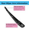 Rear Wiper Blade Arm Set Replacement for Nissan Versa 2007-2012 / for Nissan Quest 2005-2009 Back Glass Wipers, Factory OE Style Rear Windshield