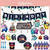 Theme Us Among Birthday Party Supplies Decoration Kids Plate Banner Tablecloth