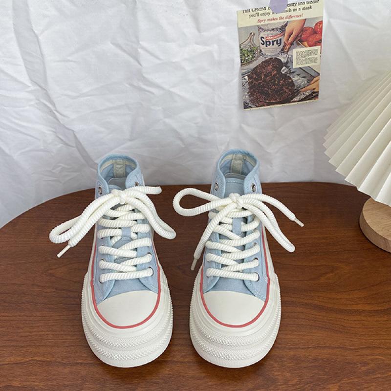 

Весенние новые женские туфли dopamine на платформе повседневные белые туфли нишевая универсальная шикарная обувь высокие парусиновые туфли прилив 35 синий