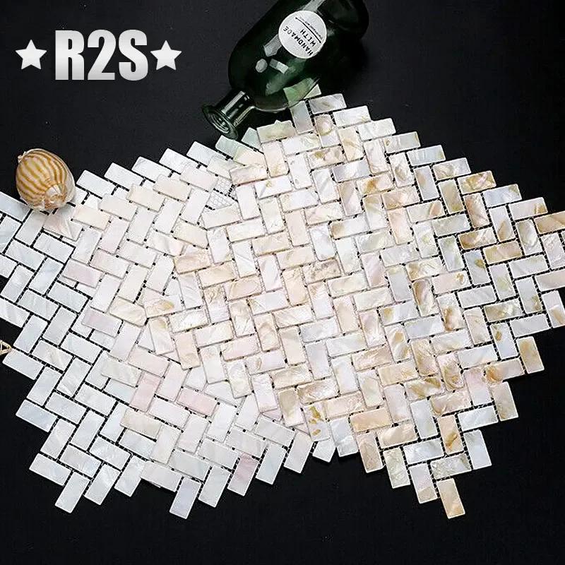 Shell Mosaic Tile Natural White Mother of Pearl Wall for Kitchen Backsplash Bathroom Tiles Decoration Crafts Materials