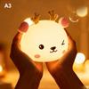 Cute Panda Sheep Rabbit Silicone Night Light USB Rechargeable Touch Dimmable Lamp for Kids Children Holiday Birthday Gift
