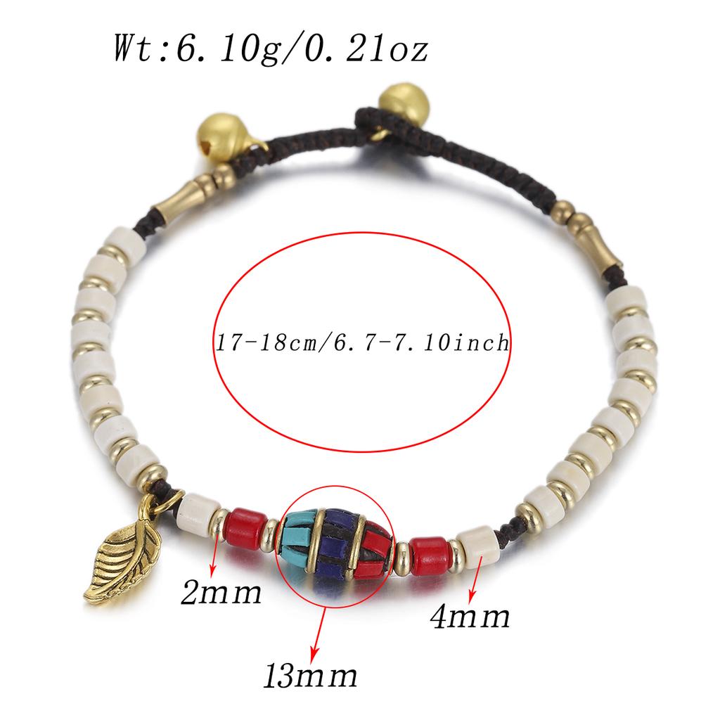 Ethnic Nature Stone Nepal Copper Beads Bracelet Women Men Vintage Tibetan Buddhist Mantra Hand Prayer Wheel Bracelets Zircon