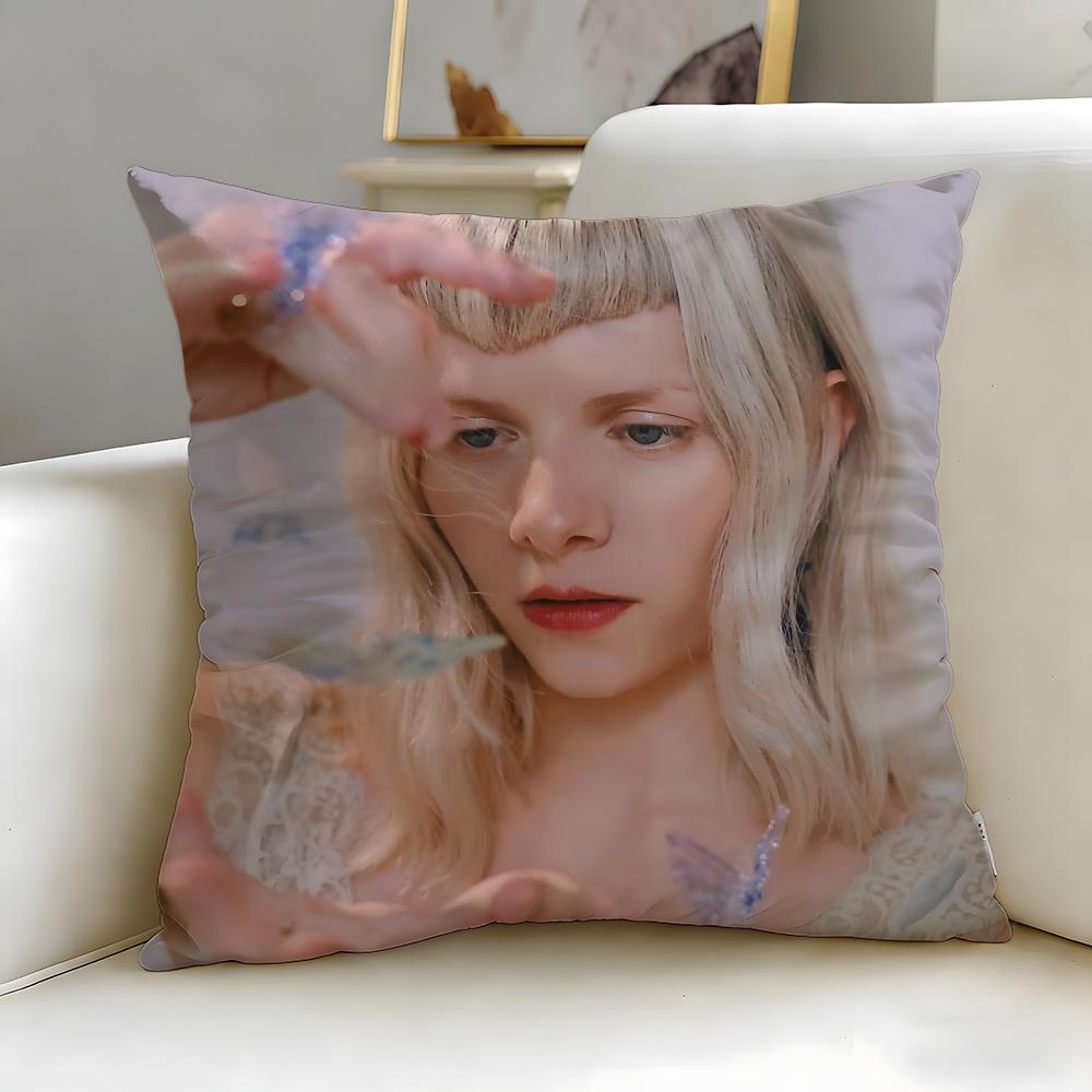 popular singer Aurora Cushion Cover Soft  EasyWash Pillow Case  Versatile for Couch Bed Travel and Office