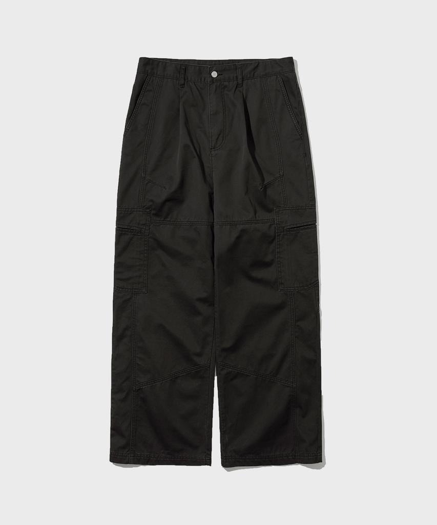 INTEMPOMOOD Panel Bio Washed Cargo Pants_Sand Grey