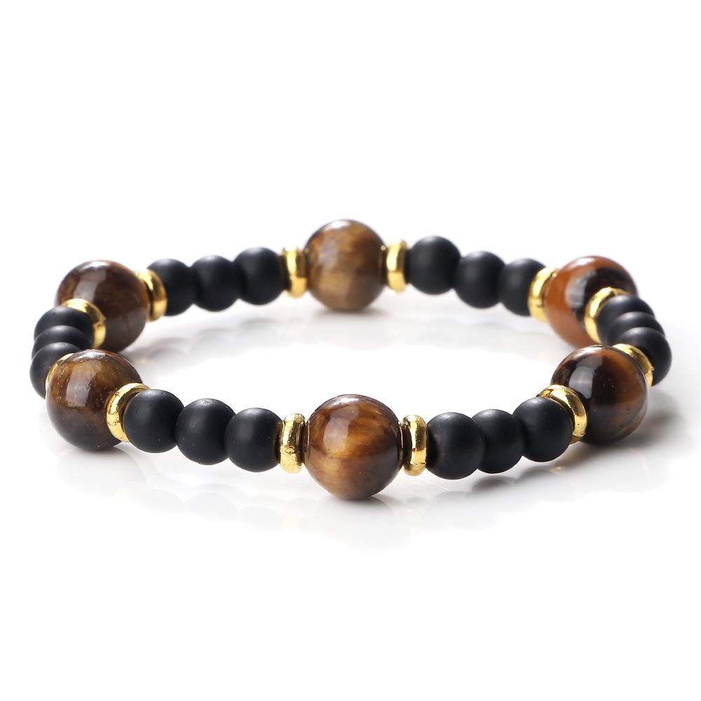 Creative Tiger Eye & Volcano Matte Glossy 10mm Bracelet - Hand Accessory Jewelry матовый