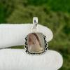 925 Silver Radiant Crazy Lace Agate Stone Mother Handcrafted Bezel New Pendant