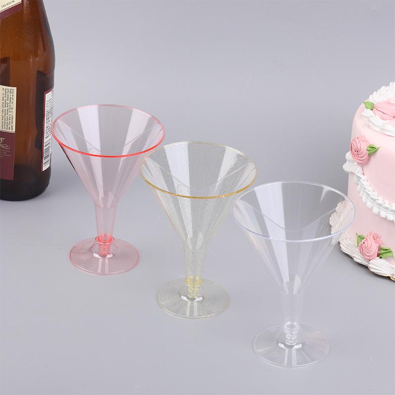 10 Pcs Plastic Martini Cups Transparent Cocktail Dessert Unbreakable Mini Cups For Wedding Party Bowl Wine Ice Cream
