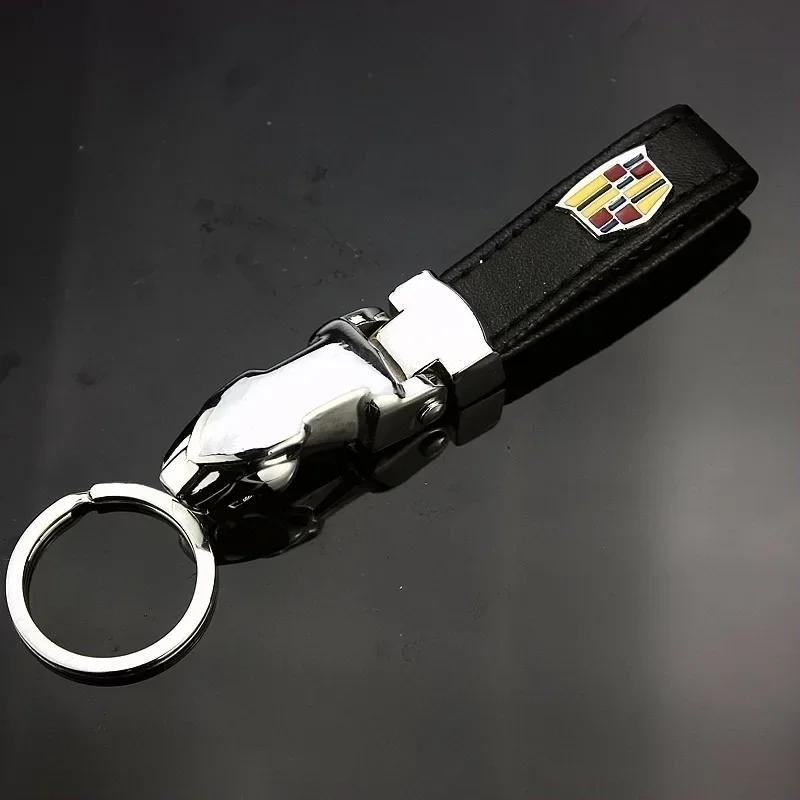 

Car Key Rings Leather Keychain for Cadillac ATS CTS DTS STS SLS SLR XLR BLS Seville Escalade Tiburon CT6 Car Keyring Accessories чёрный