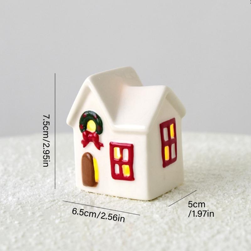 Festival Keramik Hus Ljusstakar Batteridrivna Juldekoration Vinterdisplay Gåva Julstugor Hus
