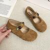 New Flat Birkenstocks Mary Jane Retro Skirt Women'S Velcro Single Shoes Autumn Beads