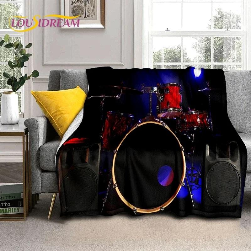 Drum Kit Drum Stand Set Music Instruments Soft Flannel Blanket for Beds Bedroom Sofa Picnic,Throw Blanket Outdoor Leisure Gift