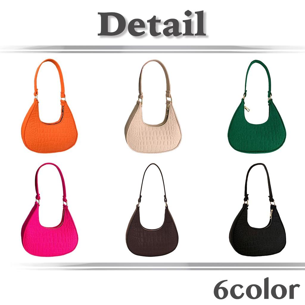 White Fang Lightweight Handbag, Compact, Solid Color, Shoulder Bag, Stylish for Everyday Use, Women's, BA036 (Black)