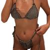 New Sexy European and American Split Swimsuit Girl Plaid Bikini Ins Style Premium Sense Vacation Bikini