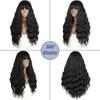 MISSQUEEN Long Water Wave Synthetic Wigs with Pony Natural Black Dark Brown Orange Red Cosplay Daily Heat-resistant Hair Wigs for Women