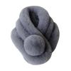 Unisex Faux Rex Rabbit Fur Snood: Cozy Korean Style Plush Neck Warmer for Winter