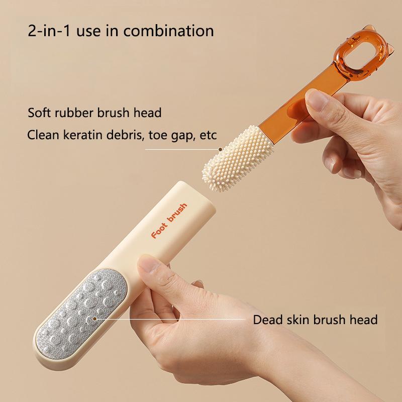 New Double Sided Stainless Steel Foot File Remover For Dead Skin 2 in 1 Toe Gap Cleaning Brush Foot Care Tools Foot Grinder Rasp