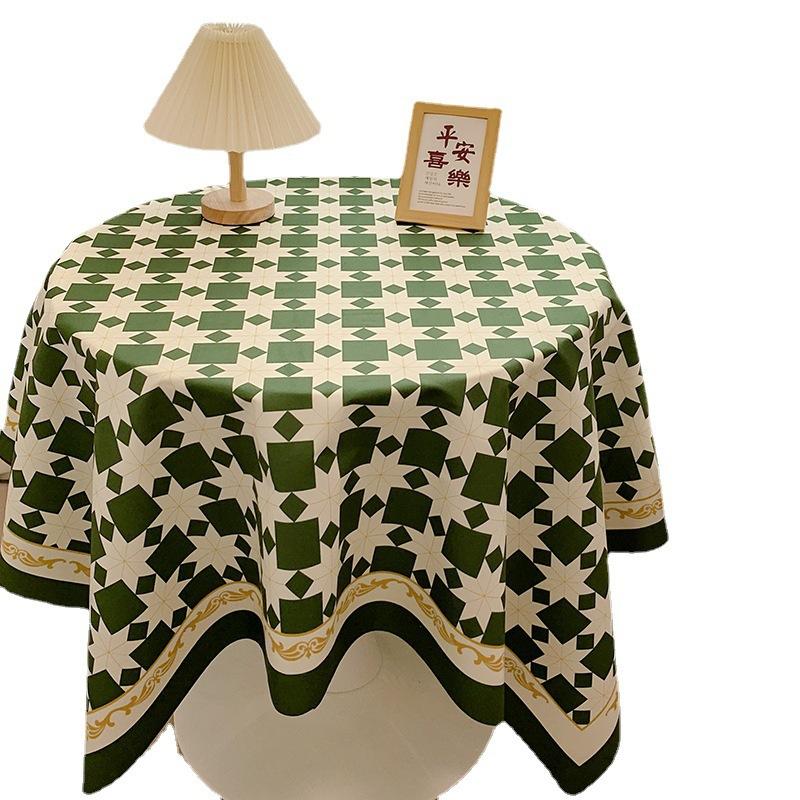 Chessboard Plaid Tablecloth Girl Heart Light Luxury High Sense Coffee Table Cover Student Dormitory Desk Makeup Tablecloth