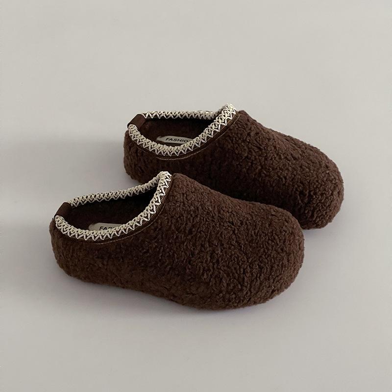 Simple wind soft bottom non-slip home indoor thick bottom bag head drag women's autumn retro wind casual exquisite lace cotton drag