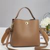 New Women's Handbag Bucket Bag High-end Female Bag Lightweight Crossbody Single Shoulder Bag Twist Lock Small Bucket Bag