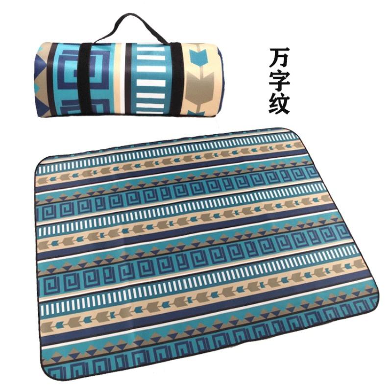 Tapete de acampamento portátil à prova d'água, cobertor de praia para piquenique ao ar livre com estampa retrô para multijogador, tapetes dobráveis para dormir e caminhadas