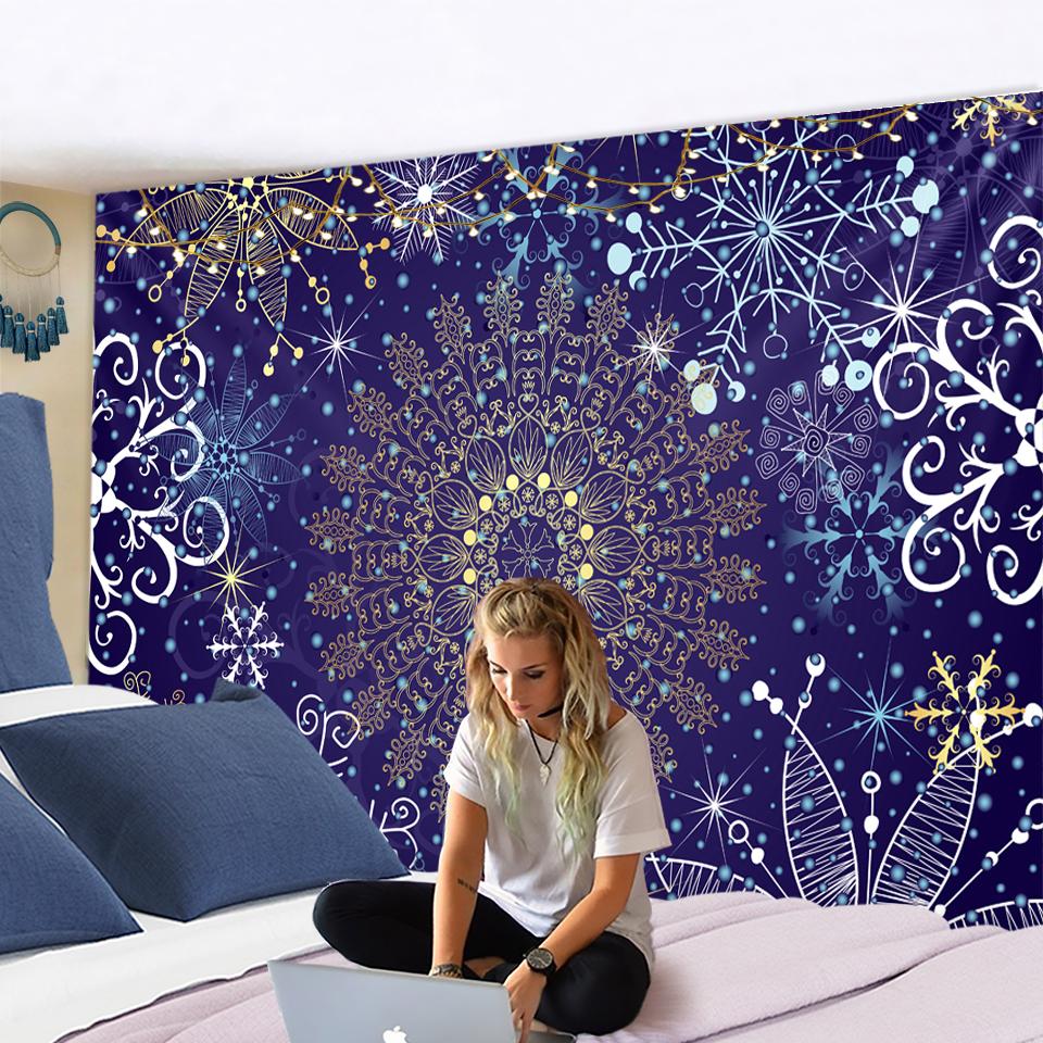 Mandala colorată Tapiserie mare suspendată pe perete Decor Boho Trippy Poliester Hippie Soare Luna Fermă Covoare Decor pentru cămin Chakra