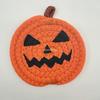 1Pcs Halloween Pumpkin Coaster Orange Pumpkins Absorbent Cup Coasters Woven Pumpkin Drink Cup Pad Mats Heat Resistant Drink