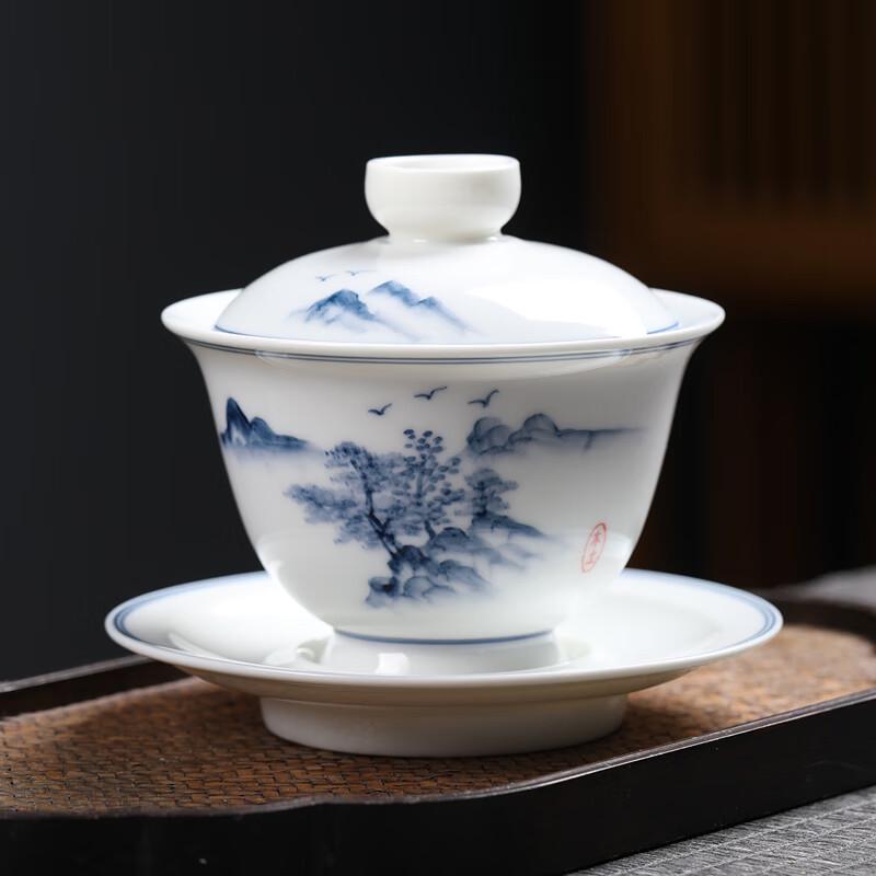 Hand-Painted Porcelain Kung Fu Tea Gaiwan