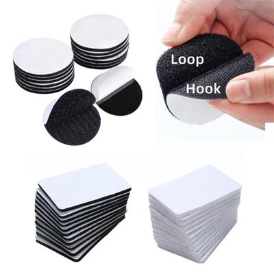 10 Stück Stark Selbstklebendes Klettband DIY Nylon Aufkleber für Klebeverschluss Haken Schlaufe mit Kleber Anti-Rutsch-Matte