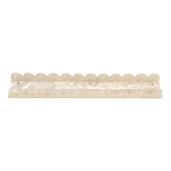 Mahjong Rack with Detachable Magnetic Pusher, Scalloped Acrylic Mah Jongg Tile Holder & Pusher Set, American Mahjong Accessories